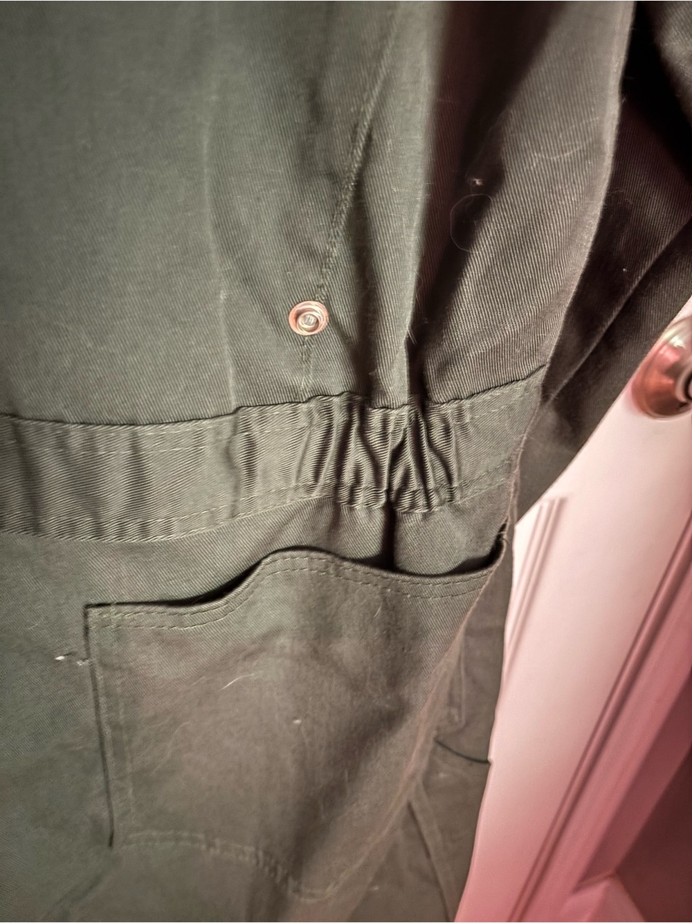 Vintage 1970s Sears Army Green work & Labor Insulated Coveralls 44 tall - Picture 4 of 5
